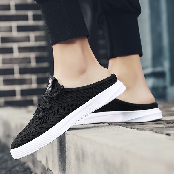 fashion shoes for men light breathable sneakers half drag canvas board shoes comfortable trend loafers flats, Black
fashion shoes for men light breathable sneakers half drag canvas board shoes comfortable trend loafers flats, Black