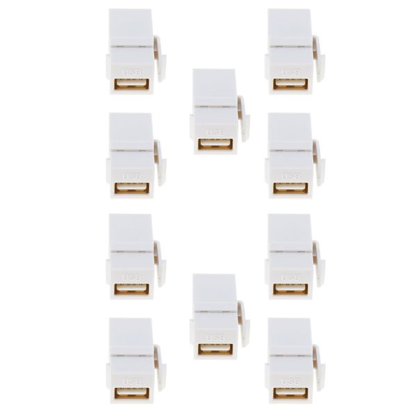 10 pack usb 2.0 a female to female panel mount insert adapter connectors