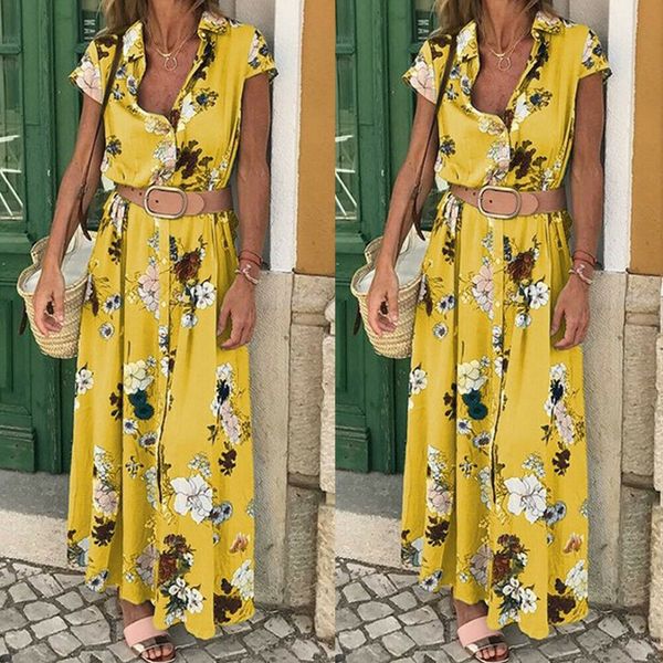 women floral boho long dress short sleeve high waist elegant ladies holiday summer beach casual sundress, Black;gray
women floral boho long dress short sleeve high waist elegant ladies holiday summer beach casual sundress, Black;gray