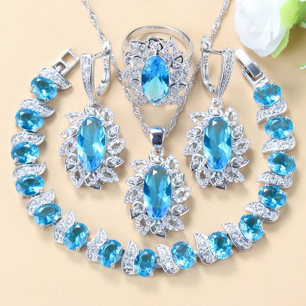 2020 new trendy 925 silver bridal wedding jewelry sets sky blue zircon dangle earrings bracelet and ring for women sets
2020 new trendy 925 silver bridal wedding jewelry sets sky blue zircon dangle earrings bracelet and ring for women sets