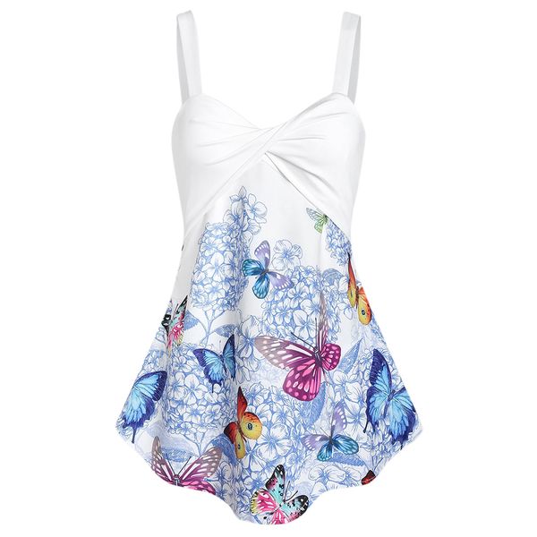 plus size 3xl cami women big size loose beach boho camisole sleeveless summer vest front twist floral butterfly tank top, White
plus size 3xl cami women big size loose beach boho camisole sleeveless summer vest front twist floral butterfly tank top, White