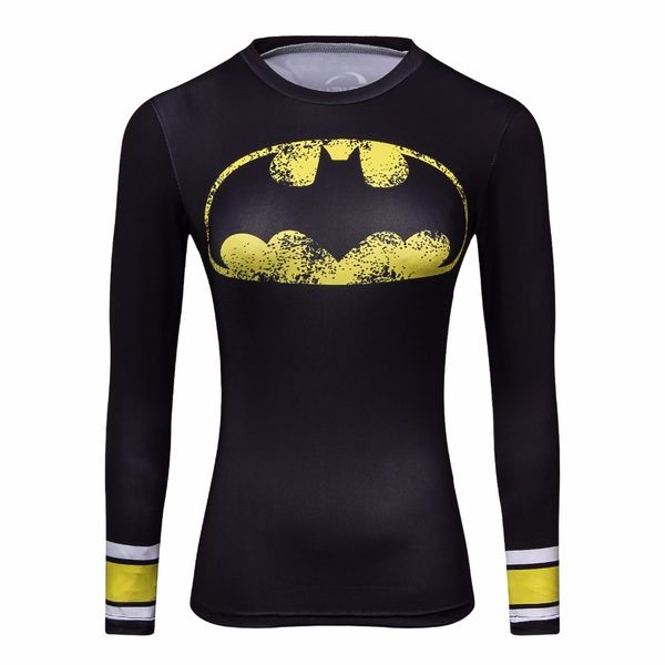 ladies film marvel superman batman wonder women's compression shirts girl's long sleeve t shirt female fitness tights shirts, White
ladies film marvel superman batman wonder women's compression shirts girl's long sleeve t shirt female fitness tights shirts, White
