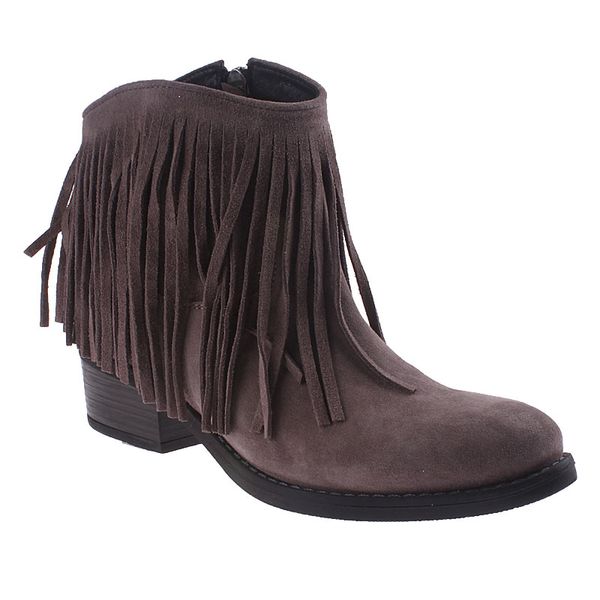 John May Cream Woman Boots Bu-32316-09 Leather Mink