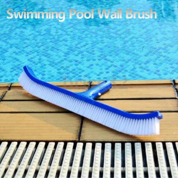 18" Curved Swimming Pool Brush Spa Wall & Floor Brush Nylon Bristles Cleaner Broom Swimming Pool Accessories Cleaning Tools