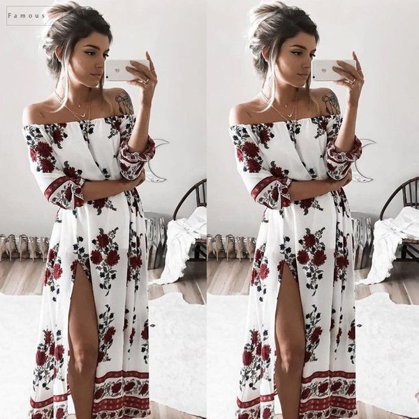 summer women dresses slash neck split floral party beach dress evening sundress women clothing designer clothes, Black;gray
summer women dresses slash neck split floral party beach dress evening sundress women clothing designer clothes, Black;gray