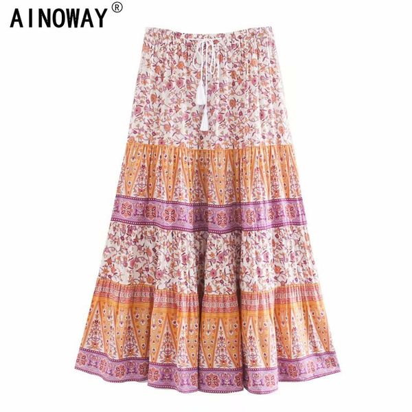 vintage chic fashion hippie women purple floral print beach bohemian skirt high elastic waist a-line boho maxi skirt femme, Black
vintage chic fashion hippie women purple floral print beach bohemian skirt high elastic waist a-line boho maxi skirt femme, Black