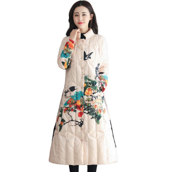 winter women cotton parkas chinese style medium long coats 2018 new temperament jacket large size slim female cotton coatt013, Black 
winter women cotton parkas chinese style medium long coats 2018 new temperament jacket large size slim female cotton coatt013, Black