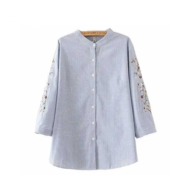 plus size 3xl bloemen borduren blouse shirt vrouwen drie-kwart mouw knop linnen blouses blauw dames office shirts, White
plus size 3xl bloemen borduren blouse shirt vrouwen drie-kwart mouw knop linnen blouses blauw dames office shirts, White