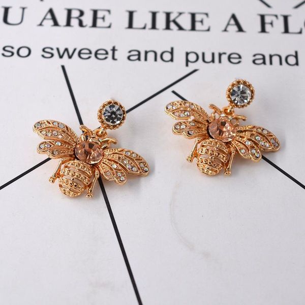vintage gold cute bee women earring fashion zircon 3d bee stud for girlfriend shining celtic style charm jewelry, Golden
vintage gold cute bee women earring fashion zircon 3d bee stud for girlfriend shining celtic style charm jewelry, Golden