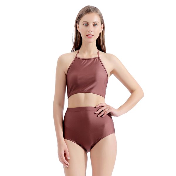 women's tankini set two pieces summer swimsuit new bikini set halter bikini high waist bottom bathing suit coffee, White;black
women's tankini set two pieces summer swimsuit new bikini set halter bikini high waist bottom bathing suit coffee, White;black