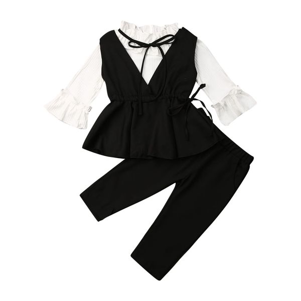 1-6y infant baby girl kid clothes suit set party formal white shirts +black vest+pants 3pcs autumn cloths
1-6y infant baby girl kid clothes suit set party formal white shirts +black vest+pants 3pcs autumn cloths