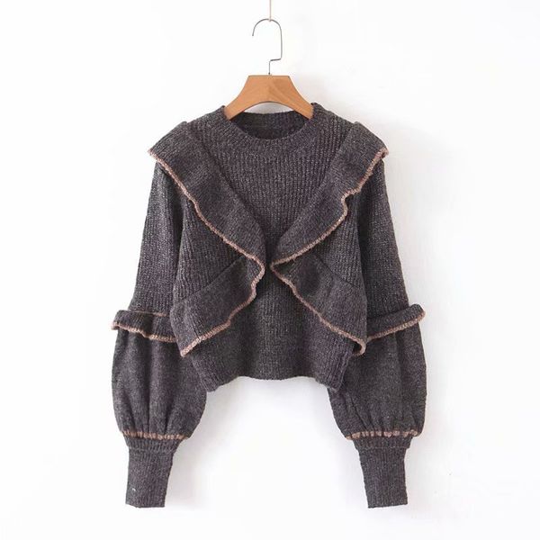 new arrival xq8-65-9523 european and american fashion falbala adornment pullovers, White;black
new arrival xq8-65-9523 european and american fashion falbala adornment pullovers, White;black