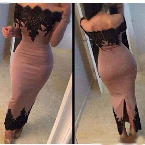 2020 custom made sheath chrismas formal evening dresses tea length long sleeve with lace appliques modest prom gowns chea saudi arabia dubai, Black
2020 custom made sheath chrismas formal evening dresses tea length long sleeve with lace appliques modest prom gowns chea saudi arabia dubai, Black