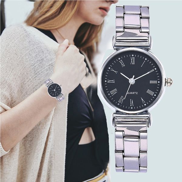 new fashion ladies silver stainless steel strap roman numeral dial watches women casual dress quartz wristwatch #b, Slivery;brown
new fashion ladies silver stainless steel strap roman numeral dial watches women casual dress quartz wristwatch #b, Slivery;brown