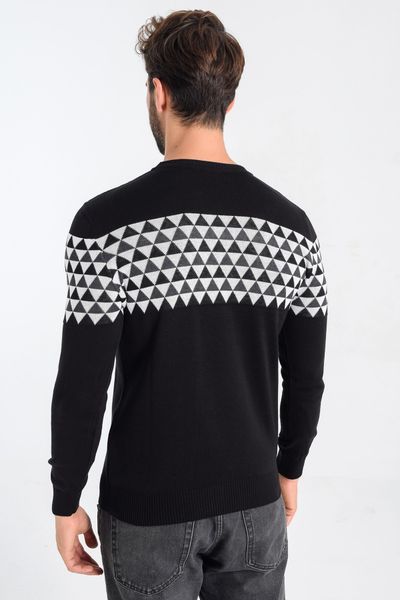 heyss o-neck men 's sweater sweater, White;black