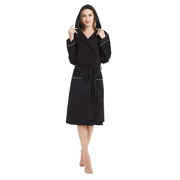 2019 robe women autumn cotton pajamas hooded nightgown lingerie bathrobe with belt solid color sleepwear lady pijama mujer, Black;red
2019 robe women autumn cotton pajamas hooded nightgown lingerie bathrobe with belt solid color sleepwear lady pijama mujer, Black;red