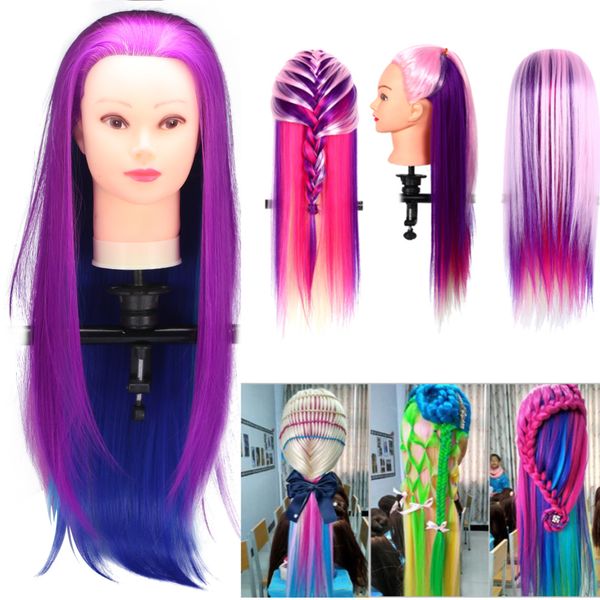 26inch long hair mannequins head model synthetic fiber hairdressing practice training mannequin dummy head hair cutting tool, Brown
26inch long hair mannequins head model synthetic fiber hairdressing practice training mannequin dummy head hair cutting tool, Brown