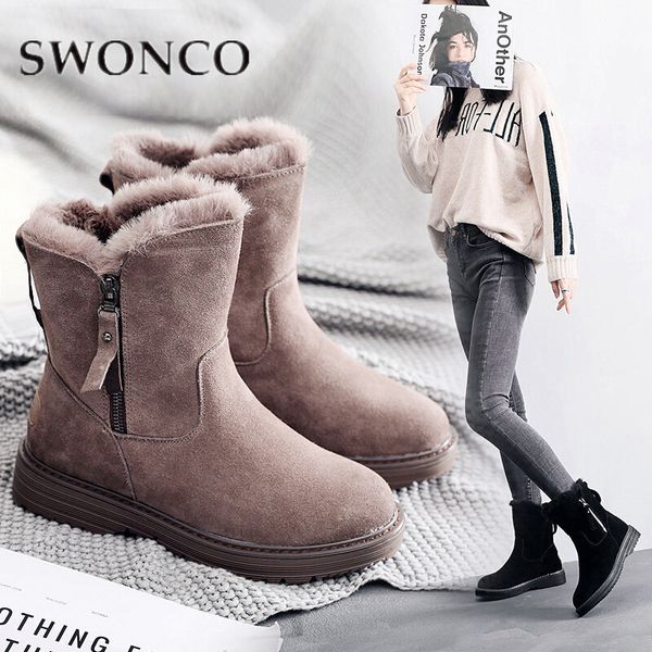 swonco real leather women winter boots snow boots oxford ladies winter plush female casual zipper warm mid boots -30 degree y200114, Black
swonco real leather women winter boots snow boots oxford ladies winter plush female casual zipper warm mid boots -30 degree y200114, Black