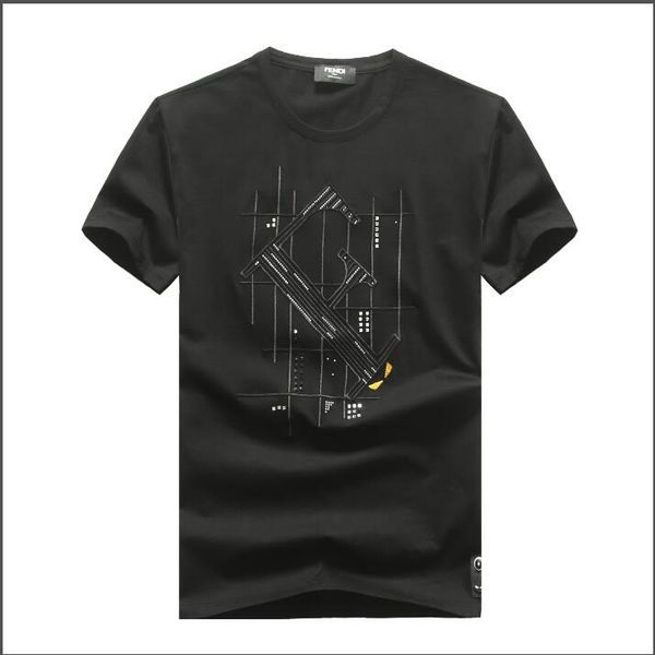 new summer men's round collar, short sleeve, plain european and american men's shirt with embroidered letters, Black;brown
new summer men's round collar, short sleeve, plain european and american men's shirt with embroidered letters, Black;brown
