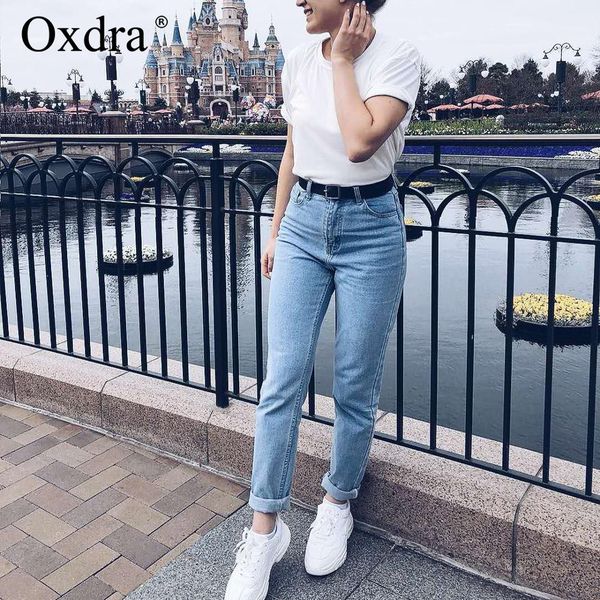 oxdra basic jeans soft pants harem jeans female straight all match basic high waist femme long denim pants for women, Blue
oxdra basic jeans soft pants harem jeans female straight all match basic high waist femme long denim pants for women, Blue