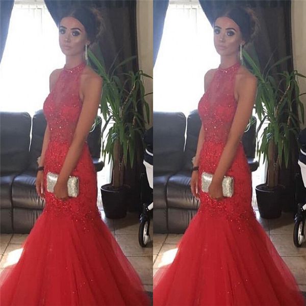 shiny red halter mermaid evening dresses with appliques and beads long prom dress custom made vestido de novia, Black;red
shiny red halter mermaid evening dresses with appliques and beads long prom dress custom made vestido de novia, Black;red