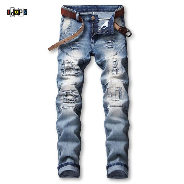 idopy fashion mens vintage washed skinny jeans ripped denim pants with holes high street hip hop retro jean trousers for men, Blue
idopy fashion mens vintage washed skinny jeans ripped denim pants with holes high street hip hop retro jean trousers for men, Blue