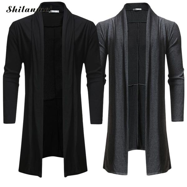 2018 men's casual pure color cloak mens coat autumn long sleeve knitted long cardigan sweater coat slim fit men cardigan outwear, White;black
2018 men's casual pure color cloak mens coat autumn long sleeve knitted long cardigan sweater coat slim fit men cardigan outwear, White;black