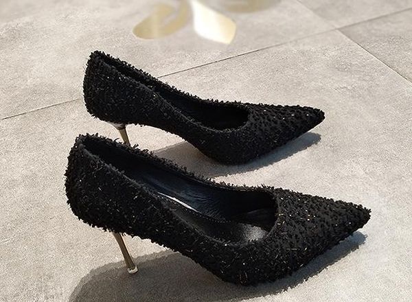2020 women's shoes in spring and autumn with new style high heel fine heel pointed end suede@9125, Black
2020 women's shoes in spring and autumn with new style high heel fine heel pointed end suede@9125, Black