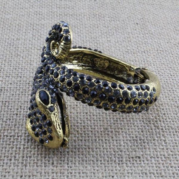 fashion crystal vintage antique gold color alloy metal snake bracelet for women new 2020 rhinestone girls bangle jewelry, Black
fashion crystal vintage antique gold color alloy metal snake bracelet for women new 2020 rhinestone girls bangle jewelry, Black