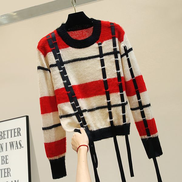 2019 нового fall winter ленивого ветер свободного свитер пальто девушки hit цвет полосатых тонкое вязание пуловер топ женщины свитер вязать, White;black
2019 нового fall winter ленивого ветер свободного свитер пальто девушки hit цвет полосатых тонкое вязание пуловер топ женщины свитер вязать, White;black