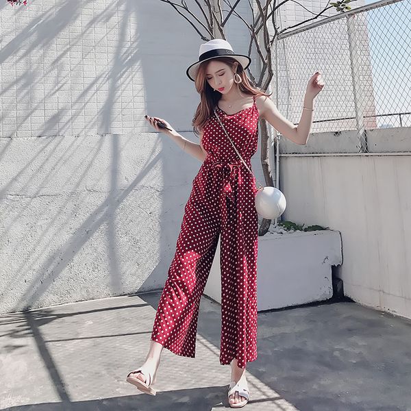 customize made women plus size 3xs-10xl spaghetti strap jumpsuit ladies casual retro vintage polka dot print wide legs playsuits, Black;white
customize made women plus size 3xs-10xl spaghetti strap jumpsuit ladies casual retro vintage polka dot print wide legs playsuits, Black;white