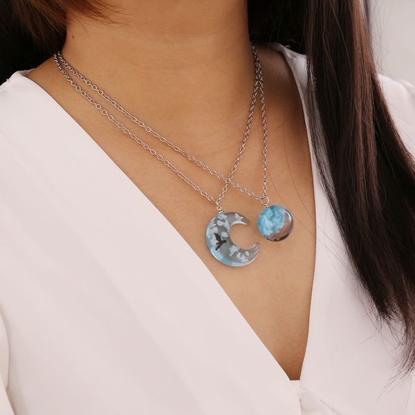 moon shape resin pendant necklace for women sky cloud eagle charm pendant choker necklace summer jewelry for girls, Silver
moon shape resin pendant necklace for women sky cloud eagle charm pendant choker necklace summer jewelry for girls, Silver