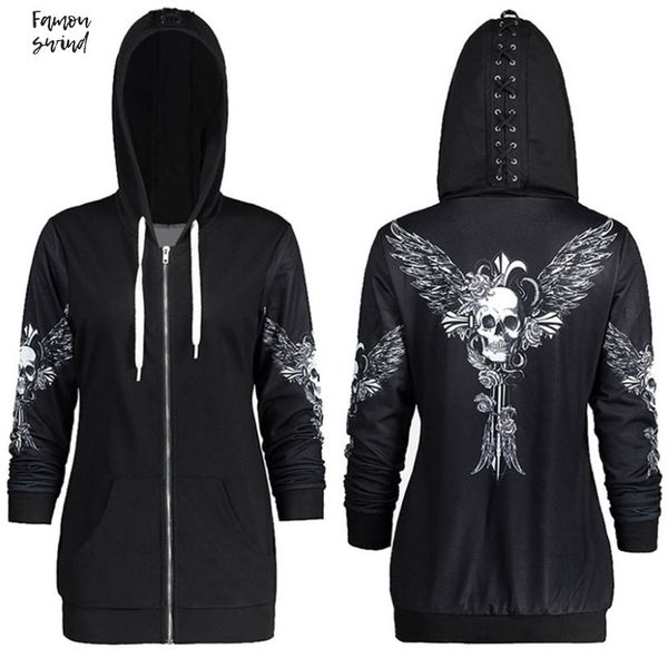 1color 5 размер осень kpop одежда черные женщины толстовки толстовки с капюшоном с длинным рукавом череп крылья печати куртка casual zipper, Black
1color 5 размер осень kpop одежда черные женщины толстовки толстовки с капюшоном с длинным рукавом череп крылья печати куртка casual zipper, Black