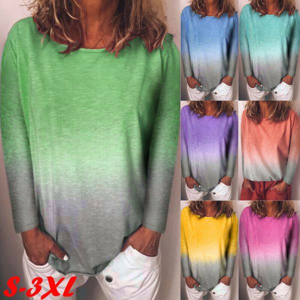 retro women fade gradient t-shirt lady autumn summer loose long sleeve cotton o-neck loose casual t-shirt new, White
retro women fade gradient t-shirt lady autumn summer loose long sleeve cotton o-neck loose casual t-shirt new, White