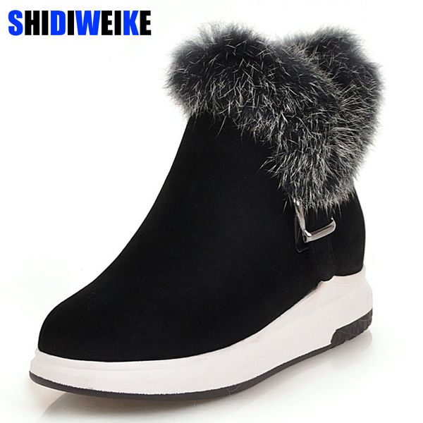 2019 snow boots fur new suede leather ankle women winter autumn shoes woman buckle soft flat warm booties g569, Black
2019 snow boots fur new suede leather ankle women winter autumn shoes woman buckle soft flat warm booties g569, Black