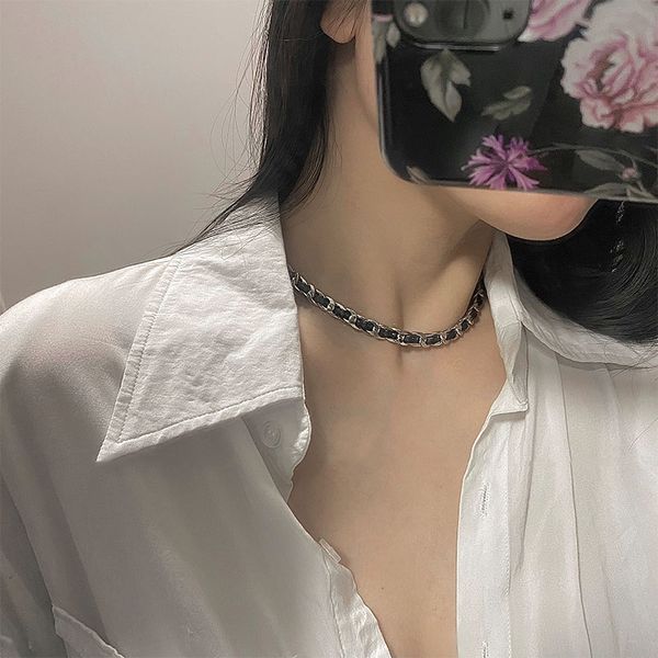 ghidbk retro punk knotted leather ot chain chokers necklaces women statement hiphop lovers' chokers minimalist nightclub choker, Silver
ghidbk retro punk knotted leather ot chain chokers necklaces women statement hiphop lovers' chokers minimalist nightclub choker, Silver