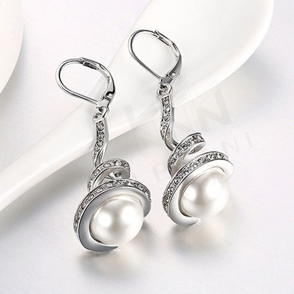 flawless gold earrings imitation pearl spiral design zircon hoop bijoux drop earrings jewelry accessories ornaments plated sets, Silver
flawless gold earrings imitation pearl spiral design zircon hoop bijoux drop earrings jewelry accessories ornaments plated sets, Silver
