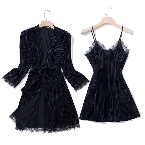new women velour robe gown set spring autumn bathrobe set 2 pieces solid kimono nightdress lace sleepwear nightwear, Black;red
new women velour robe gown set spring autumn bathrobe set 2 pieces solid kimono nightdress lace sleepwear nightwear, Black;red