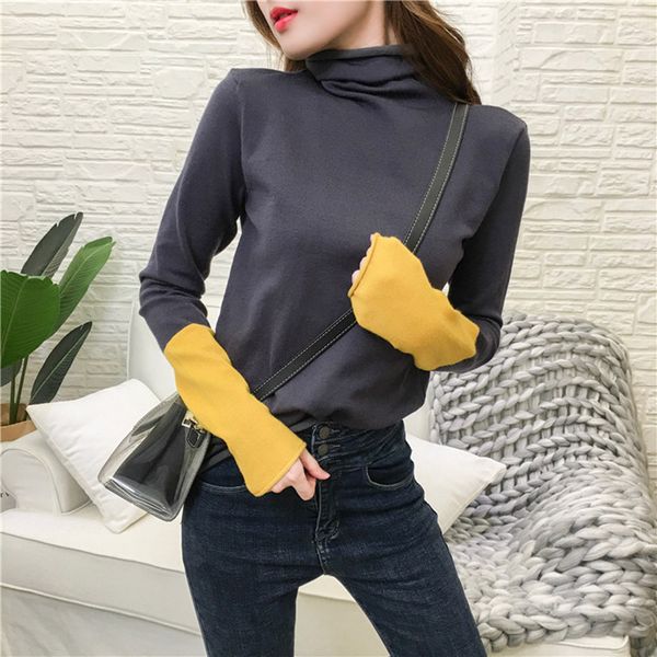 women autumn winter warm ladies jumper female casual long sleeve basic sweater fashion patchwork turtleneck sweaters, White;black
women autumn winter warm ladies jumper female casual long sleeve basic sweater fashion patchwork turtleneck sweaters, White;black