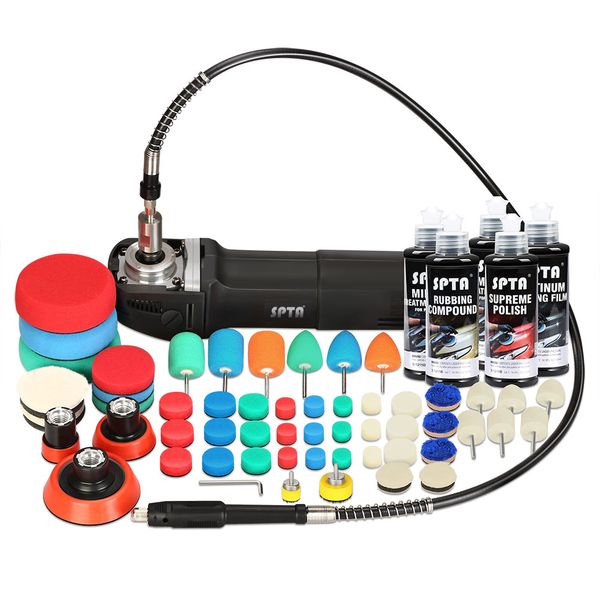 spta 71pcs 3inch auto polishing machine electric car rotary polisher kit with flexible shaft buffer foam pad wool pad back plate
spta 71pcs 3inch auto polishing machine electric car rotary polisher kit with flexible shaft buffer foam pad wool pad back plate