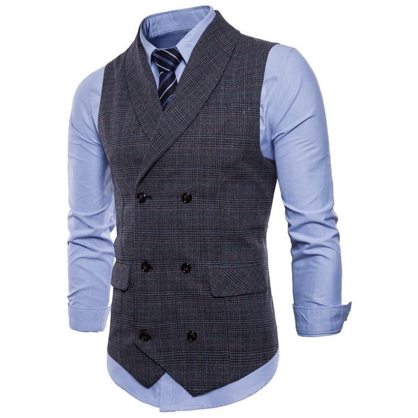 2019 mens business casual plaid vest gentleman slim double-breasted british style vest waistcoat male sleeveless jacket coat top, Black;white
2019 mens business casual plaid vest gentleman slim double-breasted british style vest waistcoat male sleeveless jacket coat top, Black;white