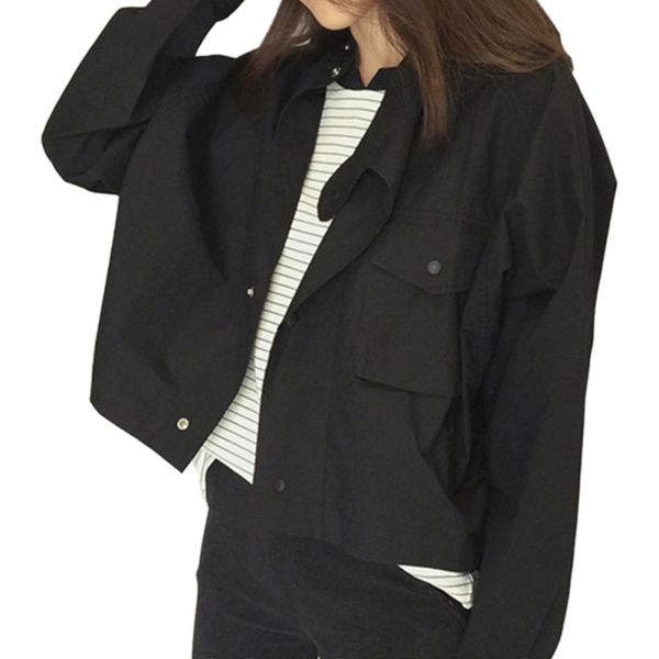 women pocket jacket black cardigan fashion short button jackets coat loose bomber jacket, Black;brown
women pocket jacket black cardigan fashion short button jackets coat loose bomber jacket, Black;brown