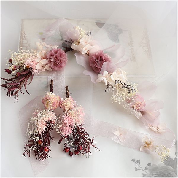 the bride's wedding headdress immortal flower hair fork beautiful pink hair ribbon bride hair accessories, Golden;white
the bride's wedding headdress immortal flower hair fork beautiful pink hair ribbon bride hair accessories, Golden;white