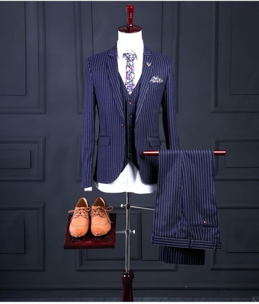 handsome satin pinstripe wedding tuxedos 2019 navy notched lapel groom wear prom party formal blazer suits (jacket+vest+pants), Black;gray
handsome satin pinstripe wedding tuxedos 2019 navy notched lapel groom wear prom party formal blazer suits (jacket+vest+pants), Black;gray
