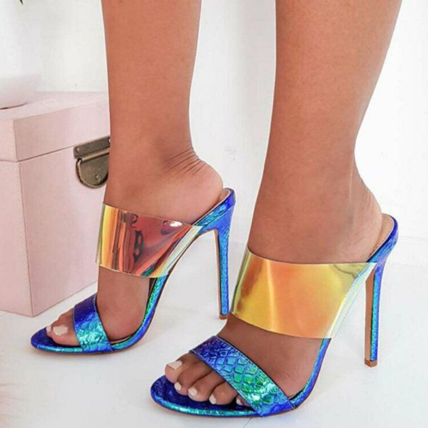 european selling explosion 2019 new foreign trade designer hollow-out high-heeled cold slippers transparent colored pvc women's san, Black 
european selling explosion 2019 new foreign trade designer hollow-out high-heeled cold slippers transparent colored pvc women's san, Black