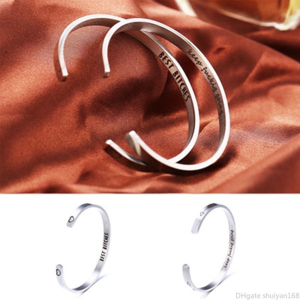 stainless steel cuff bracelet letter design bitches keep fucking going open bangle wristband couple bracelets jewelry accessories gifts, Black
stainless steel cuff bracelet letter design bitches keep fucking going open bangle wristband couple bracelets jewelry accessories gifts, Black