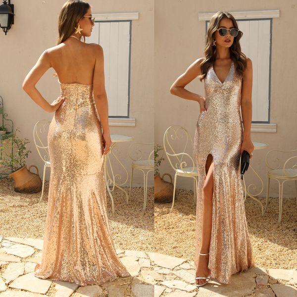 women designer dresses fashion deep v neck backless sequins split maxi full dresses womens party and dinning dresses, Black;gray
women designer dresses fashion deep v neck backless sequins split maxi full dresses womens party and dinning dresses, Black;gray