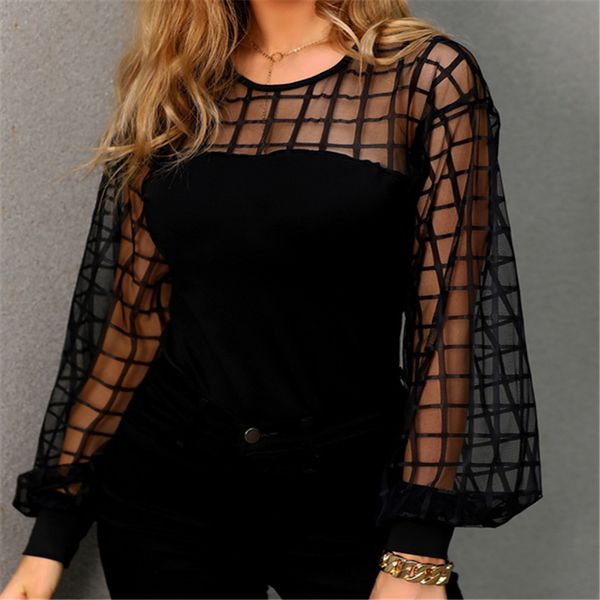 women's blouses & shirts 2021 women spring grid fashion black long lantern sleeve blouse office ladies mesh patchwork streetwear casual, White
women's blouses & shirts 2021 women spring grid fashion black long lantern sleeve blouse office ladies mesh patchwork streetwear casual, White