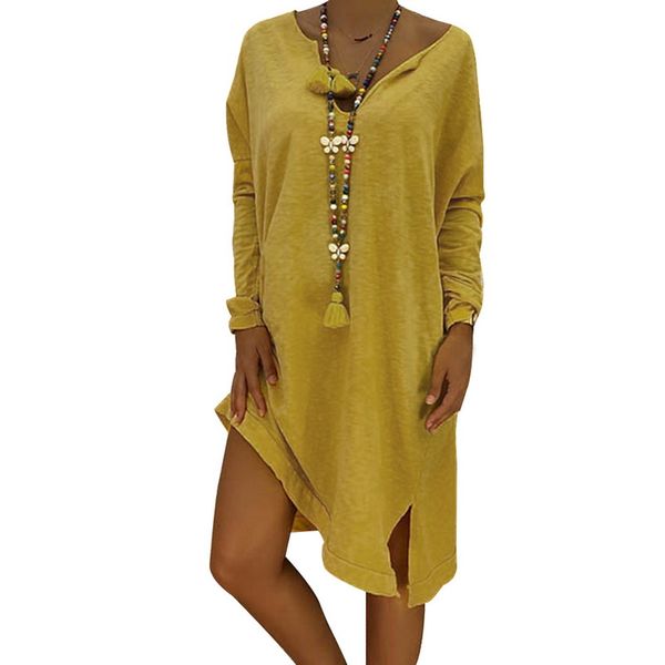 laamei 2019 women casual dress loose long sleeve cotton solid dress ladies v neck casual long dress plus size 5xl, Black;gray
laamei 2019 women casual dress loose long sleeve cotton solid dress ladies v neck casual long dress plus size 5xl, Black;gray