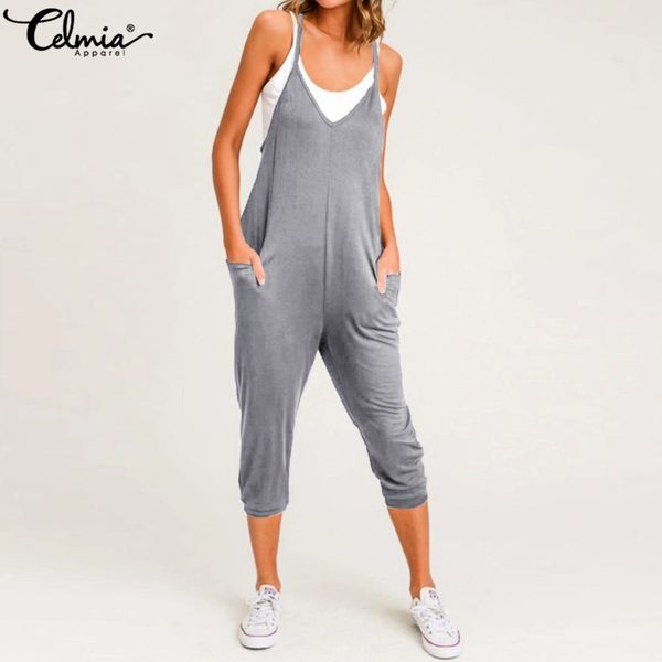 women's jumpsuits & rompers 2021 celmia summer solid women casual sleeveless spaghetti straps overalls ladies elegant streetwear playsu, Black;white
women's jumpsuits & rompers 2021 celmia summer solid women casual sleeveless spaghetti straps overalls ladies elegant streetwear playsu, Black;white